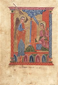 Folio from an Armenian Manuscript- The Annunciation