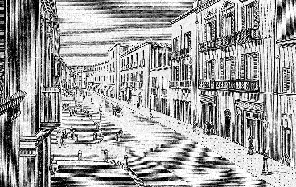 Foggia – Corso Vittorio Emanuele (xilografia)