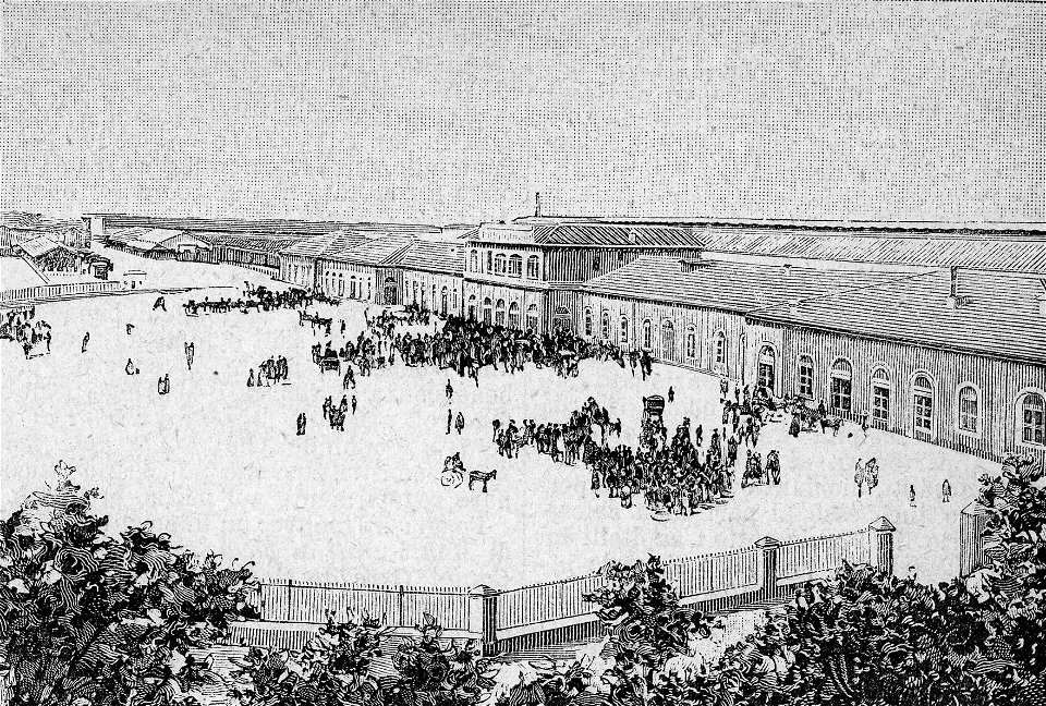 Foggia – Piazza della Stazione (xilografia)