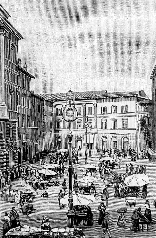 Foligno – Piazza Vittorio Emanuele (xilografia)