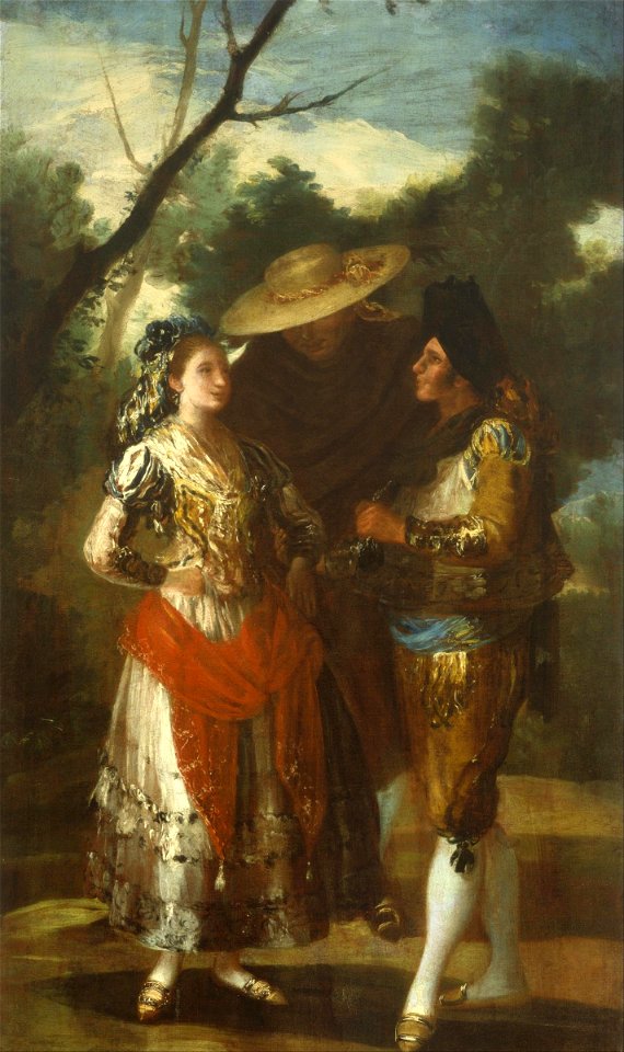 Follower of Francisco Jose de Goya y Lucientes - A Maja with Two Toreros - Google Art Project