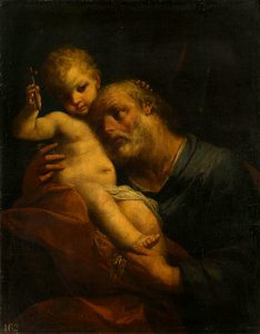 Follower of Carlo Maratti (1625-1713) - Saint Joseph(^) with the Infant Christ - RCIN 402881 - Royal Collection