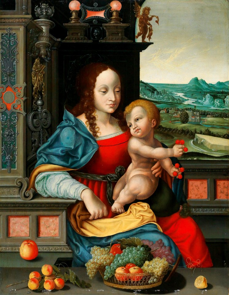 Follower of Joos van Cleve - The Madonna of the Cherries