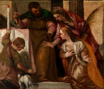 Follower of Paolo Veronese (1528-88) - St Clare Receiving the Palm - RCIN 402851 - Royal Collection