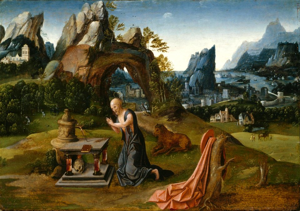 Follower of Joachim Patinir - St. Jerome Praying in a Landscape - Google Art Project