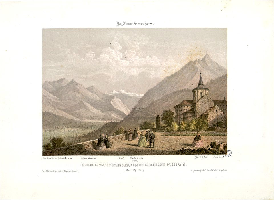 Fond de la Vallée d'Argelès, prise de la terrasse de St. Savin (Hautes-Pyrénées) - Fonds Ancely - B315556101 A MERCEREAU 7 032