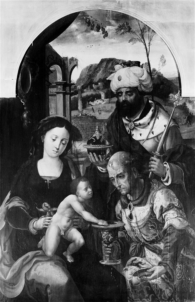 Follower of Pieter Coeck van Aelst (1502-50) - The Adoration of the Kings - RCIN 403955 - Royal Collection