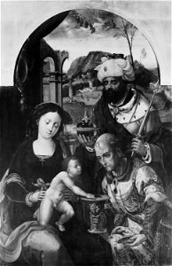 Follower of Pieter Coeck van Aelst (1502-50) - The Adoration of the Kings - RCIN 403955 - Royal Collection