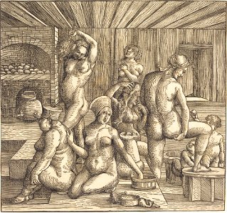 Follower of Albrecht Dürer - Women's Bath. Free illustration for personal and commercial use.