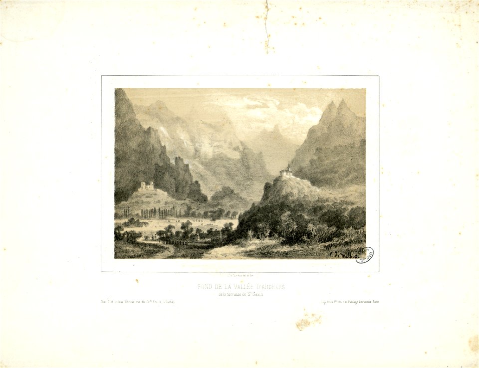 Fond de la vallée d'Argelès de la terrasse de St. Savin - Fonds Ancely - B315556101 A LALANNE 1 003