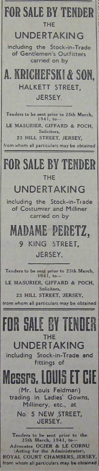For sale by tender 1941 Jersey