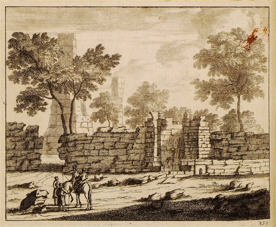 Fontaine auprès de laquelle Philippe baptisa l'Eunuque de la reine Candace - Bruyn Cornelis De - 1714