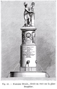 Fontaine Desaix, élevée en 1802 sur la place Dauphine