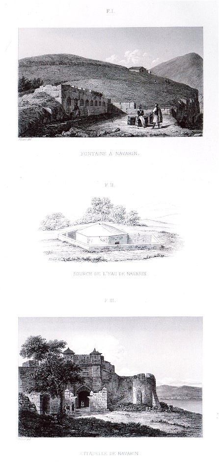Fontaine à Navarin Source de l'eau à Navarin Citadelle de Navarin - Blouet Guillaume-abel - 1831
