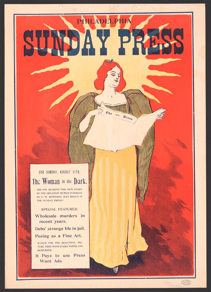 For Sunday, August 11th, The woman in the dark. LCCN2014647832