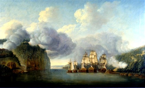 Forcing a passage of the Hudson River, 9 October 1776 RMG BHC0420