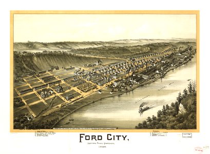 Ford City, Armstrong County, Pennsylvania, 1896. LOC 75694973. Free illustration for personal and commercial use.