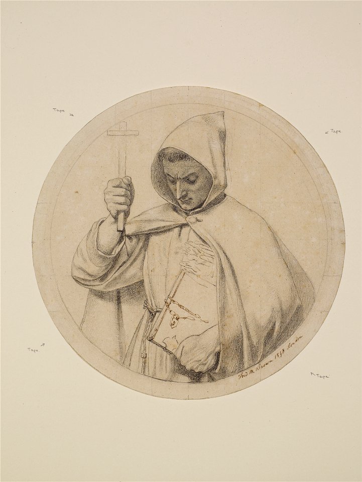 Ford Madox Brown - Wycliffe Reading his Translation of the Bible - Study of Monk Representing the Catholic Faith - Google Art Project