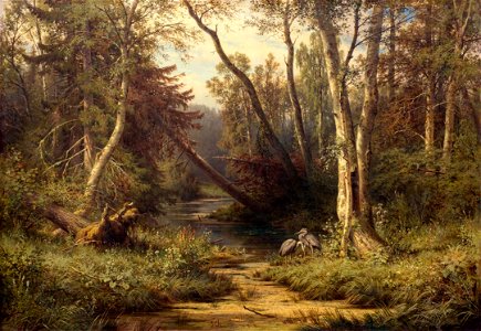Forest Landscape with Herons (Shishkin)