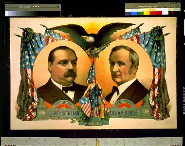 For president, Grover Cleveland of New York. For vice president, Thos. A. Hendricks, of Indiana - S.S. Frizzell. LCCN97500909. Free illustration for personal and commercial use.
