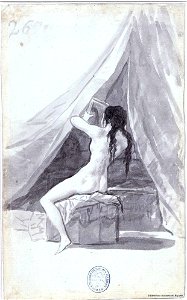 Goya - Mujer desnuda con un espejo, bdh0000154306. Free illustration for personal and commercial use.