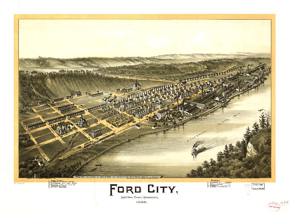 Ford City, Armstrong County, Pennsylvania, 1896. LOC 75694973