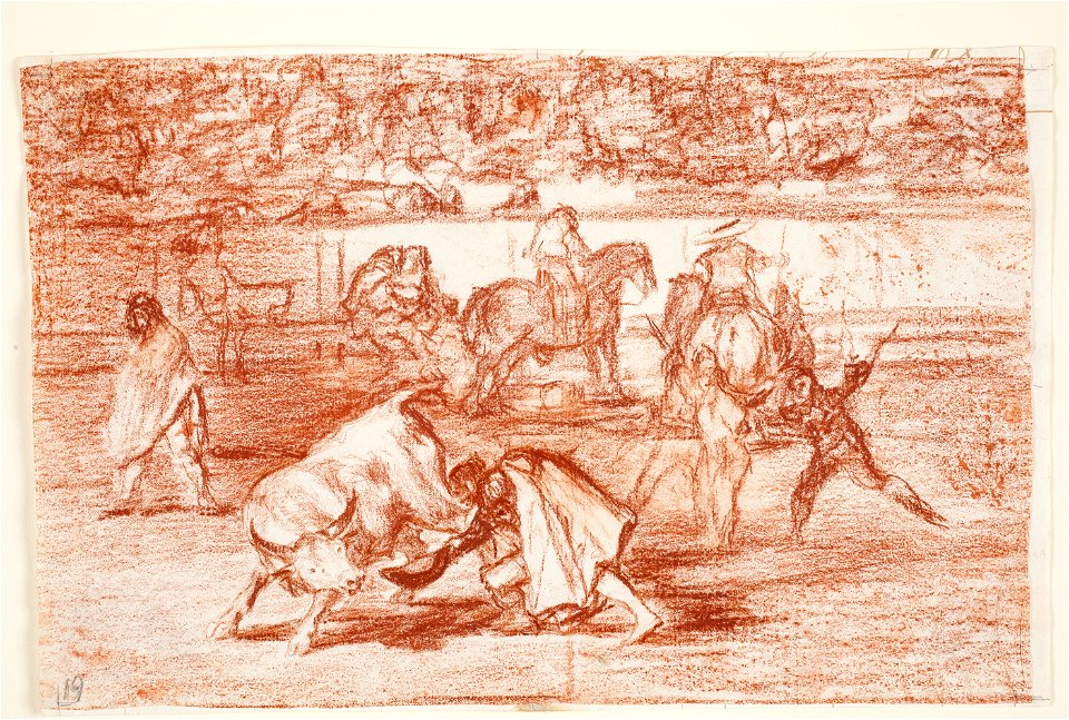 Goya - Pepe Illo haciendo el recorte al toro, D04315