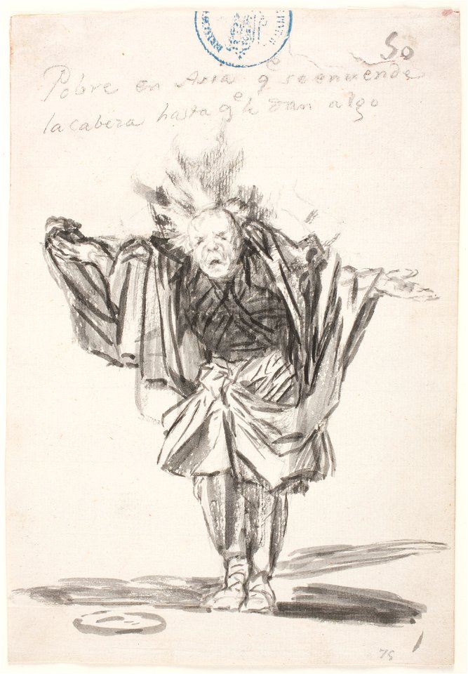 Goya - Pobre en Asia que se enciende la cabeza hasta que le dan algo, D04019