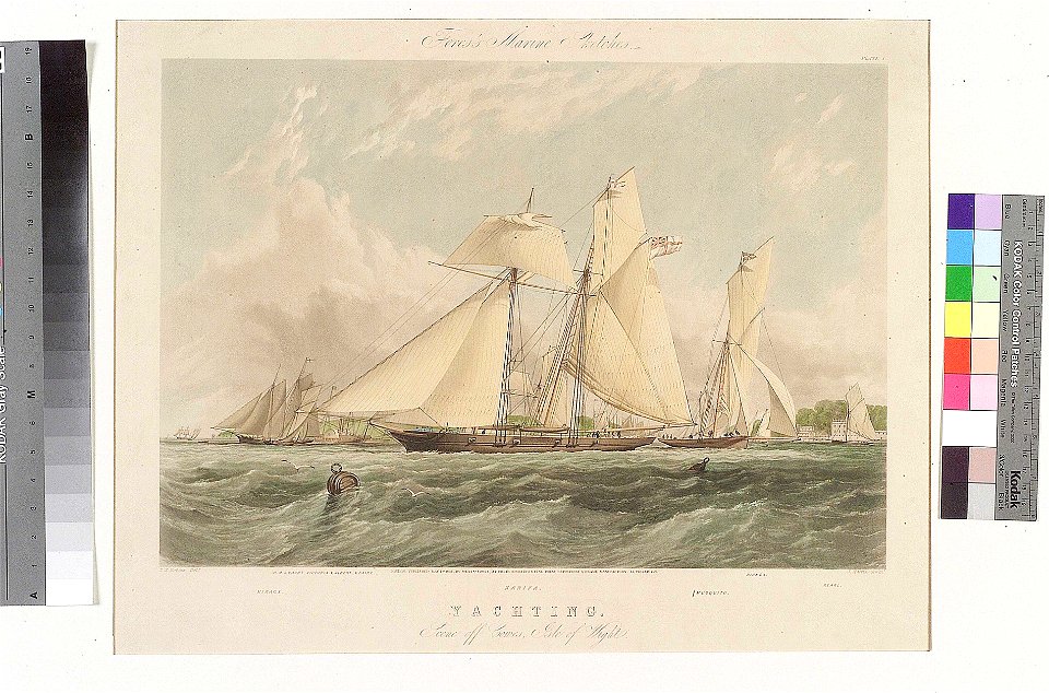 Fores's Marine Sketches. Plate 1 Xarifa Yachting Scene off Cowes, Isle of Wight RMG PY8645