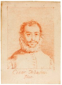 Goya - PORTRAIT OF THE PAINTER CESAR ARBASIA, BUST-LENGTH, WITHIN RED CHALK FRAMING LINES, Gassier II 150