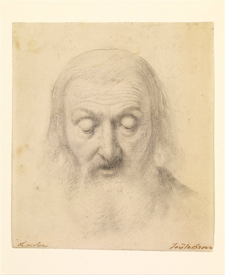 Ford Madox Brown - Wycliffe Reading his Translation of the Bible - Study for the Head of Wycliffe - Google Art Project