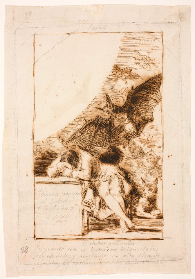 Goya - Sueño 1. Ydioma universal. El Autor soñando, D03923