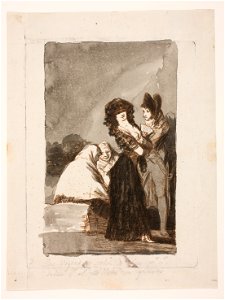 Goya - Sueño 19. Las viejas se salen de risa por que saben que el no lleba un quarto, D04199