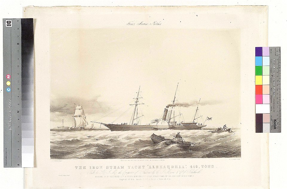 Fores's Marine Sketches. The Iron Steam Yacht Alexandria, 416 Tons. Built for H.I.M. the Emperor of Russia by C.I. Mare and Co of Blackwall RMG PY8699