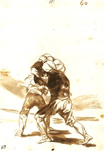 Goya - TWO MEN CARRYING HEAVY BUNDLES, SEEN FROM BEHIND, F.60