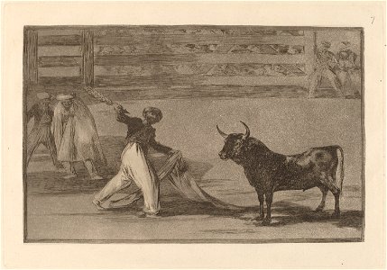 Goya - Origen de los arpones o banderillas (Origin of the Harpoons or Banderillas). Free illustration for personal and commercial use.