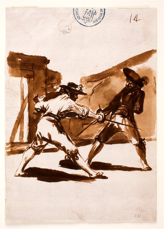 Goya -Desafíos. Caballeros con chambergos, D04032