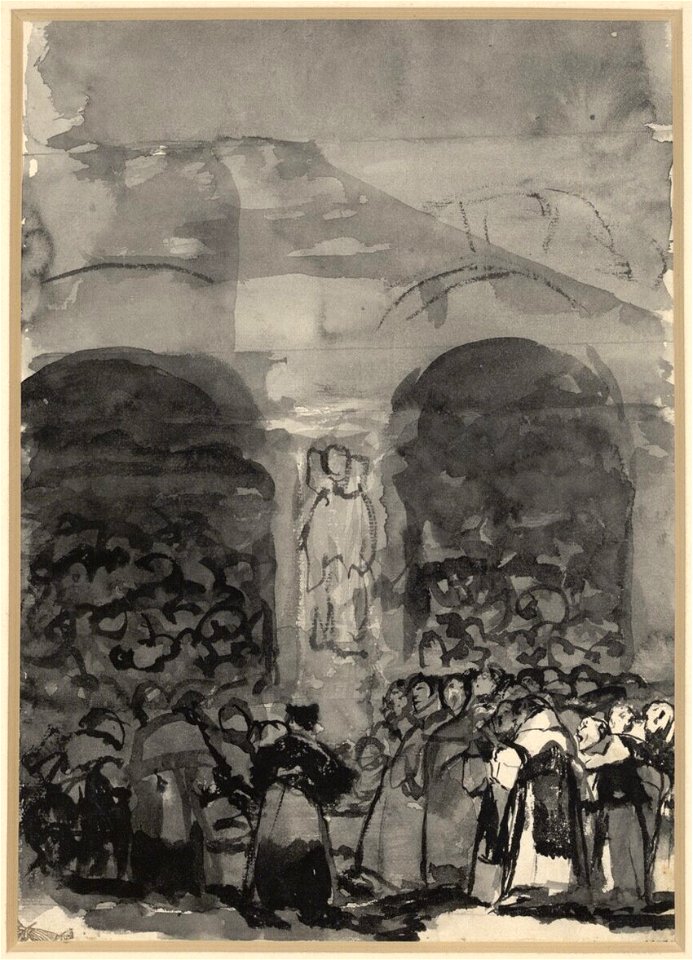 Goya - Menschenmenge in einer Kirche, 28480, nach 1814