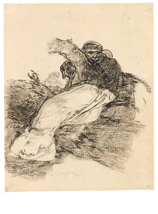 Goya - YOUNG WOMAN IN WHITE FALLING TO THE GROUND, H.18