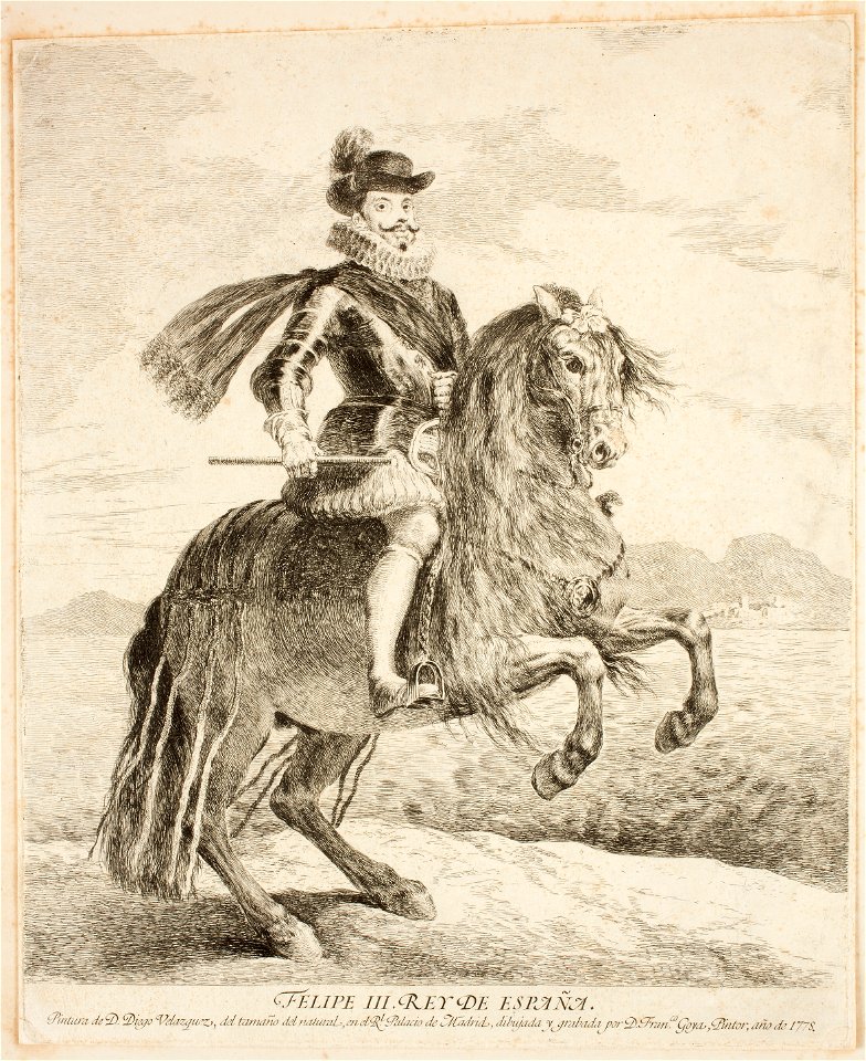 Goya Equestrian portrait of Felipe III after velazquez