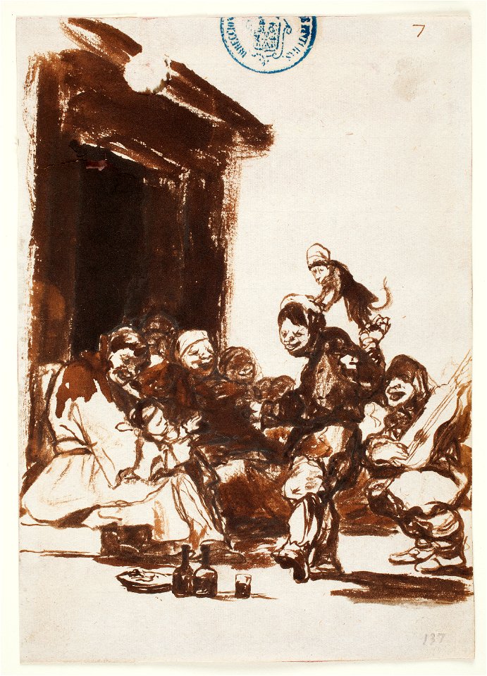 Goya -Títeres en un pueblo, D04037