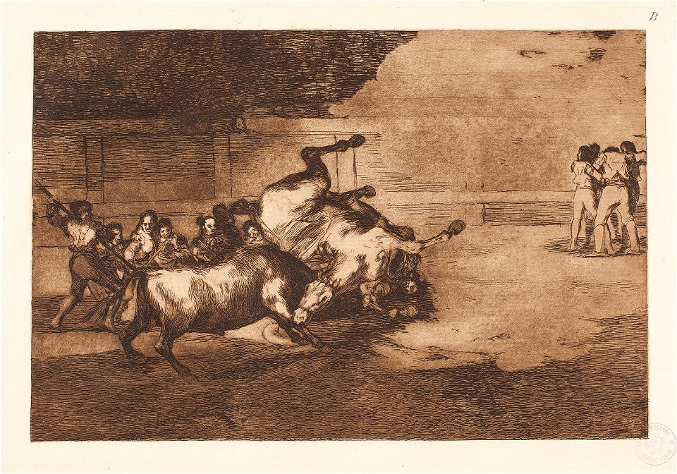 Goya La Tauromaquia (B) Desgraciada embestida de un poderoso toro