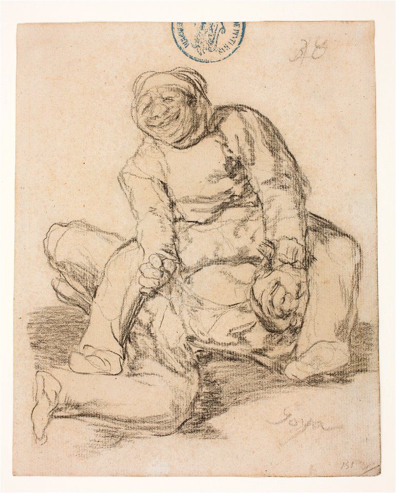 Goya - Riña a muerte entre dos hombres gruesos, D04136