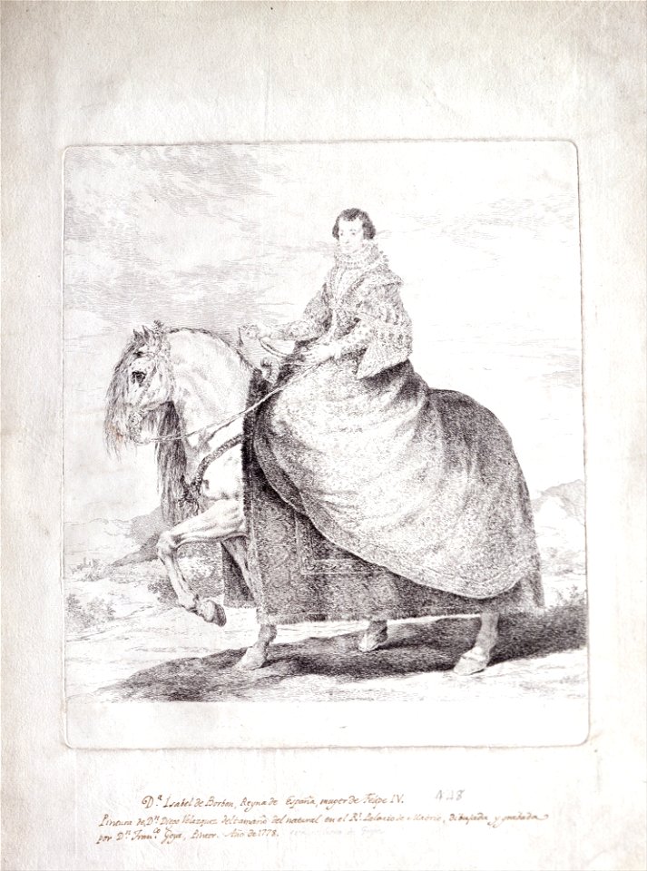 Goya y Lucientes, Francisco de - Isabel de Borbon, Queen of Spain, on Horseback - Google Art Project