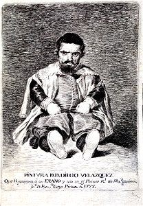 Goya y Lucientes, Francisco de - The Dwarf, Sebastián de Morra, at the Court of Felipe IV - Google Art Project