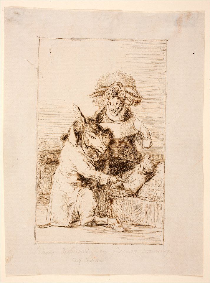 Goya - Sueño 27. Brujas disfrazadas en fisicos comunes, D04198