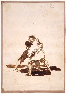 Goya - Two Men Fighting (Sheet 73 from Album F (Images of Spain Album), 2002.430