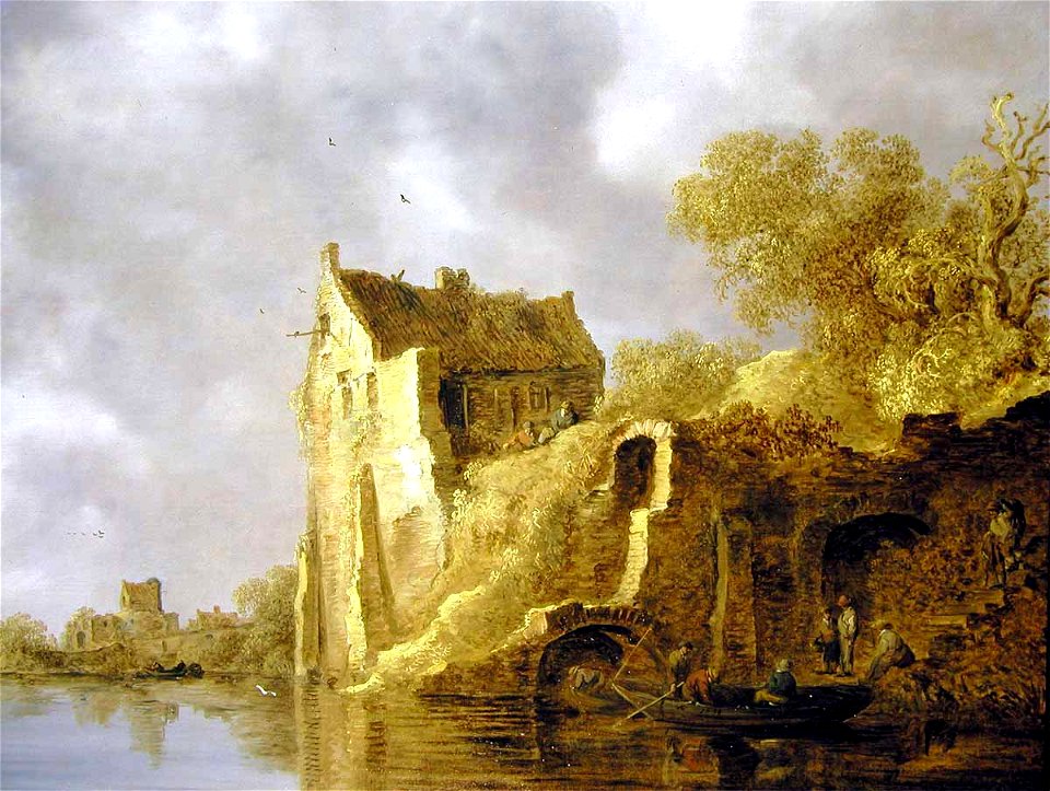 Goyen 1634 River landscape with a ruin