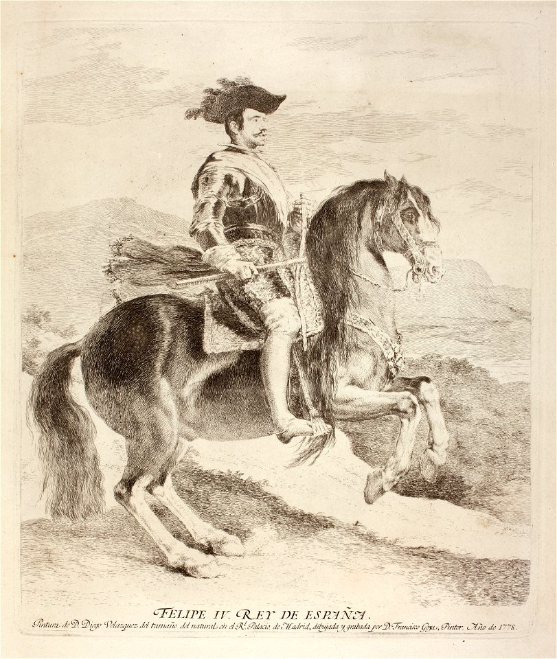 Goya Equestrian portrait of Felipe IV after velazquez