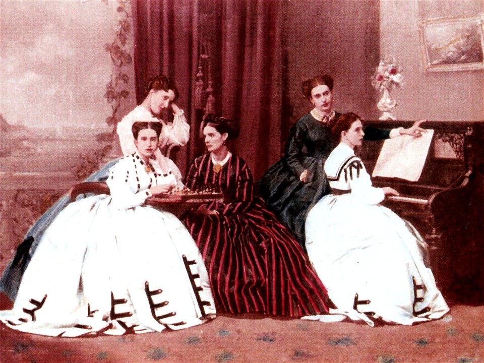 Goyenechea, Isidora con tres amigas -foto Estudio J.R.Munday, c.1865 colMHN